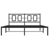 vidaXL Metal Bed Frame without Mattress with Headboard Black 150x200cm