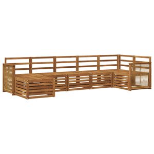 vidaXL Sectional Sofa Set 6 pcs Natural Solid Acacia Wood