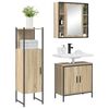 vidaXL Bathroom Furniture Set with Shelf 3 pcs Brown Engineered wood
