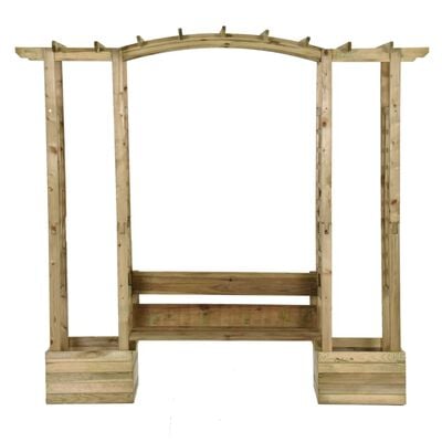 vidaXL Garden Pergola with Bench&Planters Impregnated Solid Wood Pine