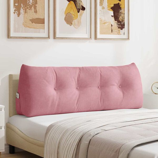 vidaXL Back Pillow Pink 140 x 24 x 50 cm Velvet