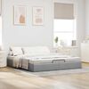 vidaXL Ottoman Bed Frame without Mattress Light Grey Super King Fabric