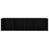 vidaXL TV Cabinets 3 pcs Black 142.5x35x36.5 cm Engineered Wood