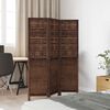 vidaXL Room Divider 3 Panels Dark Brown Solid Wood Paulownia