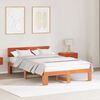 vidaXL Bed Frame with Headboard Wax Brown 120 x 200 cm Solid Pine Wood