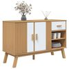 vidaXL Sideboard OLDEN White and Brown 114x43x73.5 cm Solid Wood Pine
