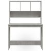 vidaXL Desk with Shelves Concrete Grey 102x45x148 cm Engineered Wood
