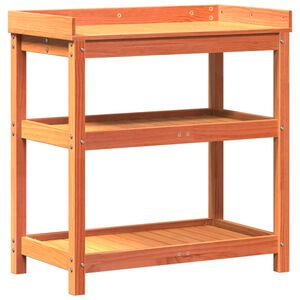 vidaXL Potting Table with Shelves Brown 82,5x45x86,5 cm Solid Wood Pine