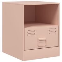 vidaXL Bedside Cabinet Pink 34.5x39x44 cm Steel