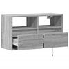 vidaXL TV Wall Cabinet with LED Lights Grey Sonoma 80x31x45 cm