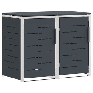 vidaXL Wheelie Bin Storage for 2 Bins 240L Stainless Steel Anthracite