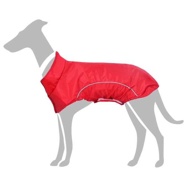 vidaXL Dog Raincoat with Reflective Strips Polyester Red 3XL