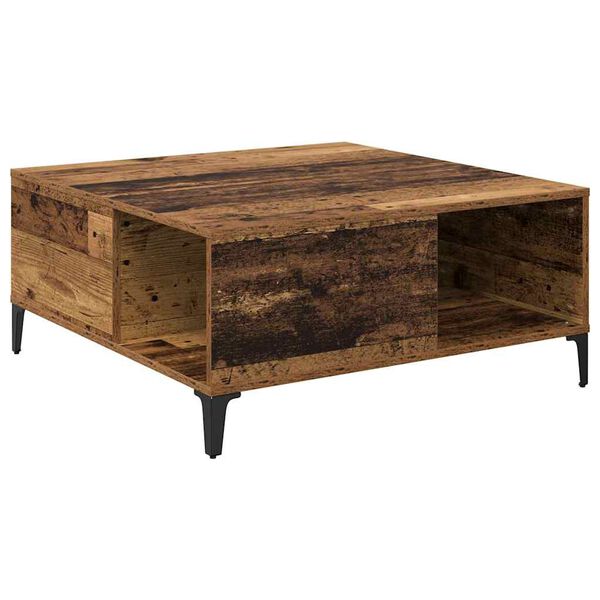 vidaXL Coffee Table Old Wood 80 x 80 x 36.5 cm Engineered Wood