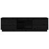 vidaXL TV Cabinet Black 140x35x40 cm Solid Wood Pine
