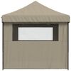 vidaXL Foldable Party Tent Pop-Up with 4 Sidewalls Taupe
