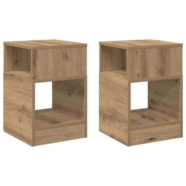 vidaXL End Table 2 pcs Artisan Oak 30.5 x 30 x 45 cm Engineered Wood
