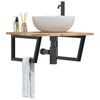vidaXL Basin Shelf Wall Mounted Steel and Solid Wood Acacia
