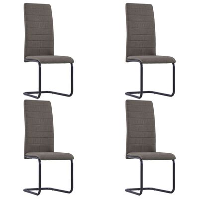 vidaXL Cantilever Dining Chairs 4 pcs Taupe Fabric