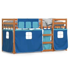 vidaXL Bunk Bed without Mattress Blue 75x190 cm Small Single Solid Wood Pine