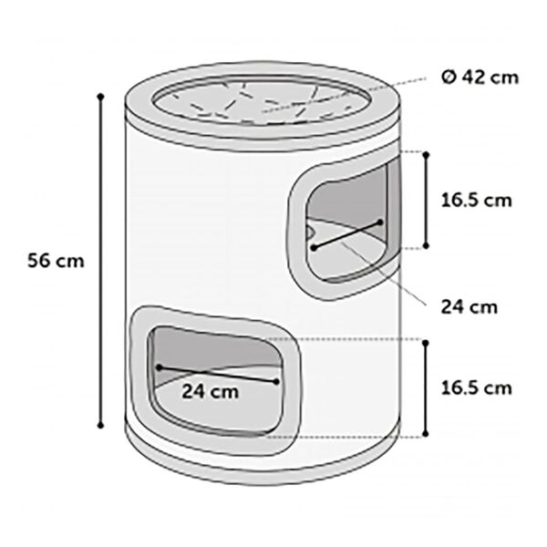 FLAMINGO Cat Scratching Barrel Enes Grey S 42x42x56 cm
