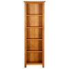 vidaXL 5-Tier Bookcase 45x22x140 cm Solid Oak Wood