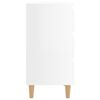 vidaXL Bed Cabinets & Wood Legs 2 pcs High Gloss White 40x35x69cm