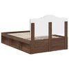 vidaXL Bed Frame with Headboard Brown Oak 120 x 200 cm Solid Pine Wood