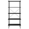 vidaXL 5-Tier Shelving Unit Black 80x40x163 cm