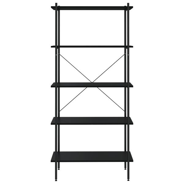 vidaXL 5-Tier Shelving Unit Black 80x40x163 cm