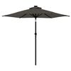 vidaXL Garden Parasol with LEDs and Steel Pole Anthracite 225x225x212cm