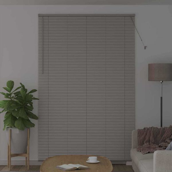 vidaXL Window Blind with Curtains Manual Silver Aluminium