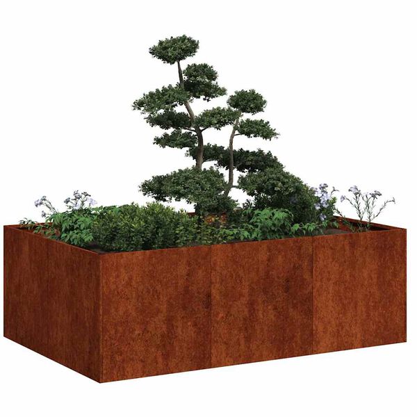 vidaXL Planter Rusty 120x80x40 cm Weathering Steel