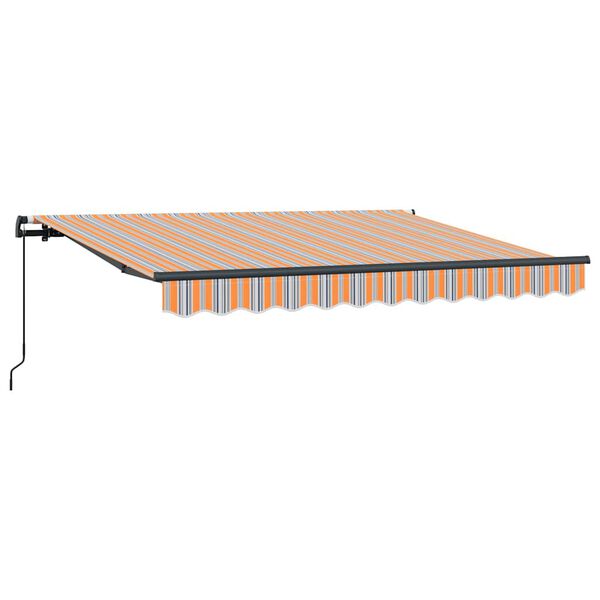 vidaXL Retractable Awning Manual Blue and Orange 250 x 200 cm Fabric