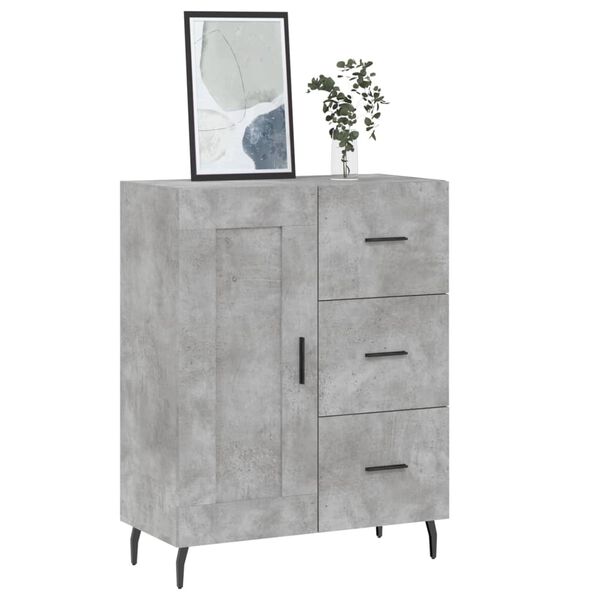 vidaXL Sideboard Concrete Grey 69.5x34x90 cm Engineered Wood