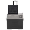 vidaXL Cool Box with Wheel and Adapter Black&Grey 40 L Polypropylene