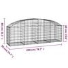 vidaXL Arched Gabion Basket 200x50x60/80 cm Galvanised Iron