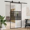 vidaXL Sliding Door Black 102.5 x 205 cm Tempered glass and Aluminium