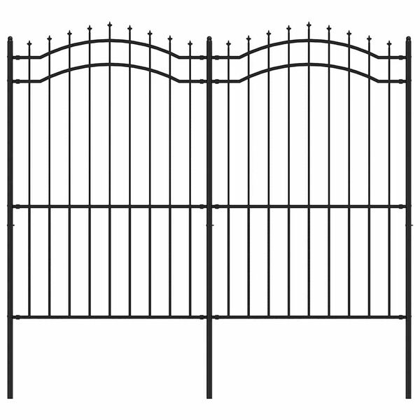 vidaXL Garden Fence Woerden with Spear Top Black 240x175 cm Steel