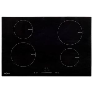 vidaXL Induction Hob with 4 Burners Touch Control Glass 77 cm 7000 W