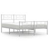 vidaXL Metal Bed Frame without Mattress with Footboard White 140x200cm