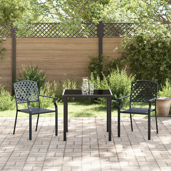 vidaXL Garden Dining Set 3 pcs Anthracite Powder-Coated Steel