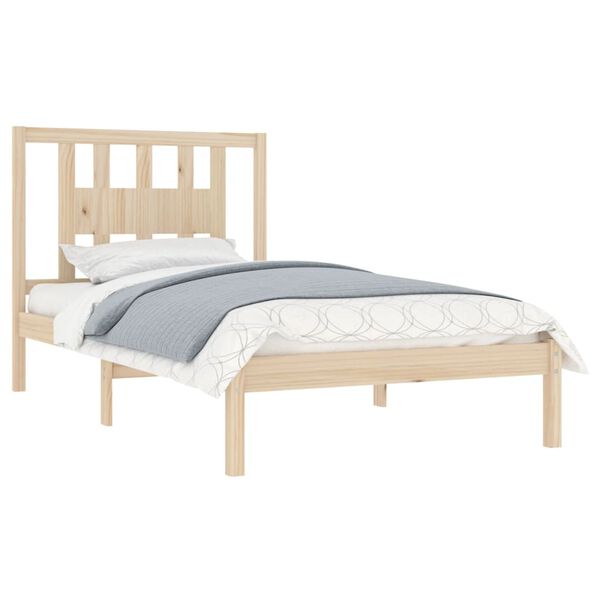 vidaXL Bed Frame without Mattress Solid Wood 100x200 cm (810007+818655)