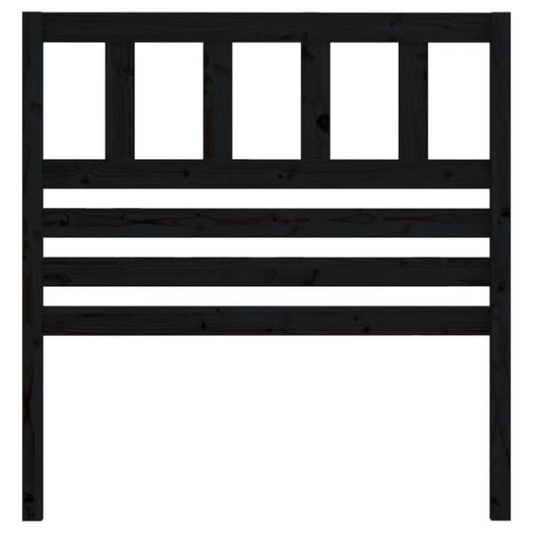 vidaXL Bed Headboard Black 106x4x100 cm Solid Wood Pine
