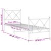 vidaXL Metal Bed Frame without Mattress with Footboard Black 75x190cm