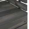 vidaXL Garden 2-Seater Pallet Sofa Dark Grey Solid Pinewood