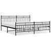 vidaXL Metal Bed Frame without Mattress with Footboard Black 193x203cm