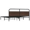 vidaXL Metal Bed Frame without Mattress Brown Oak 180x200 cm Super King
