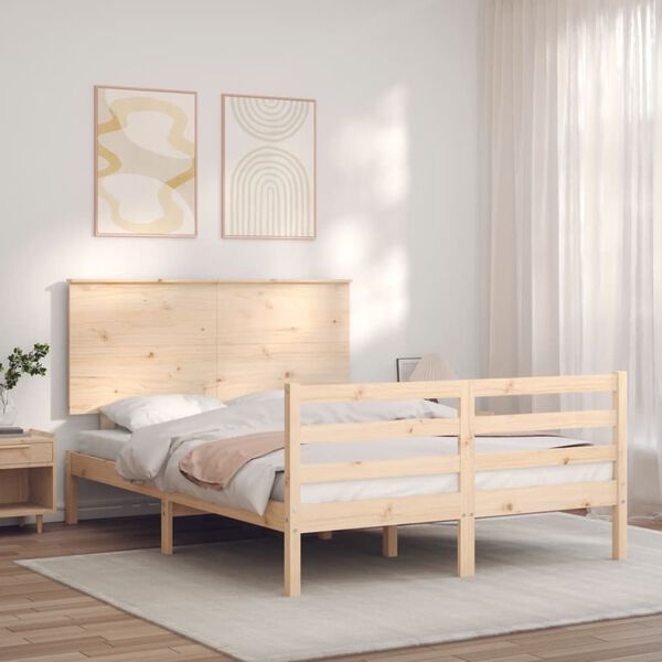 vidaXL Bed Frame without Mattress 140x190 cm Solid Wood