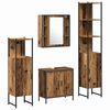 vidaXL Bathroom Furniture Set with Door 4 pcs Brown 33 x 33 x 185.5 cm