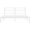 vidaXL Metal Bed Frame without Mattress with Headboard White 140x200cm